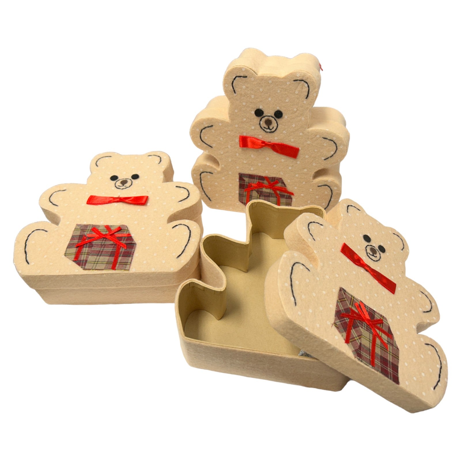Teddy Bear Gift Box with Soft Felt Touch - Multi Colors Boxes & Containers