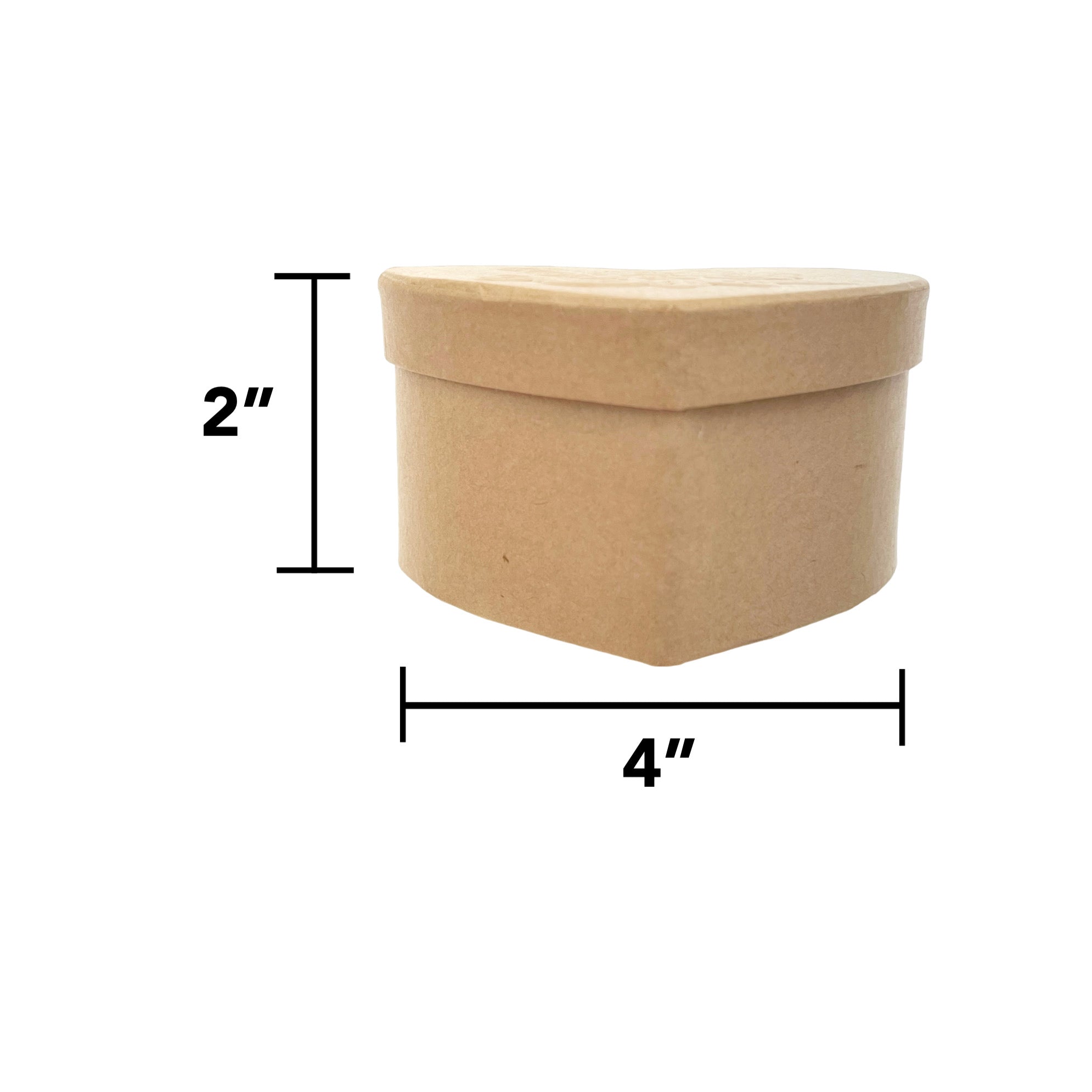 Heart Box with Rose Embossed Lid - Natural Boxes & Containers