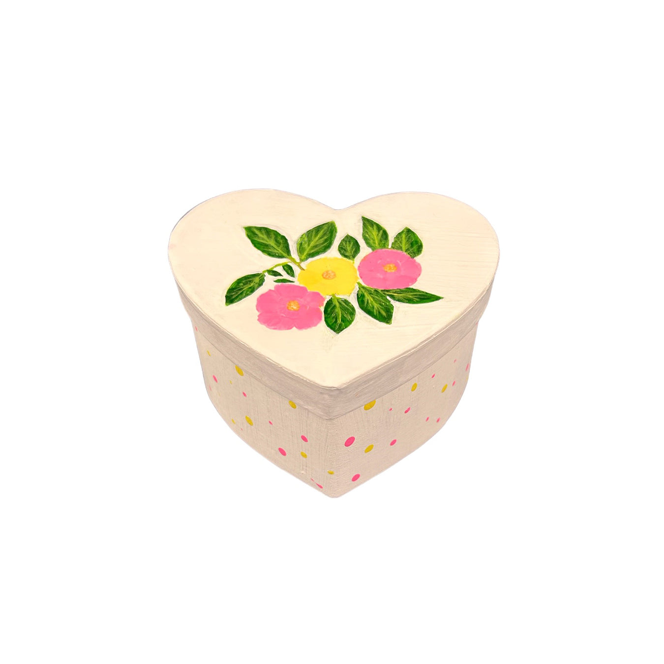 Heart Box with Rose Embossed Lid - Natural Boxes & Containers