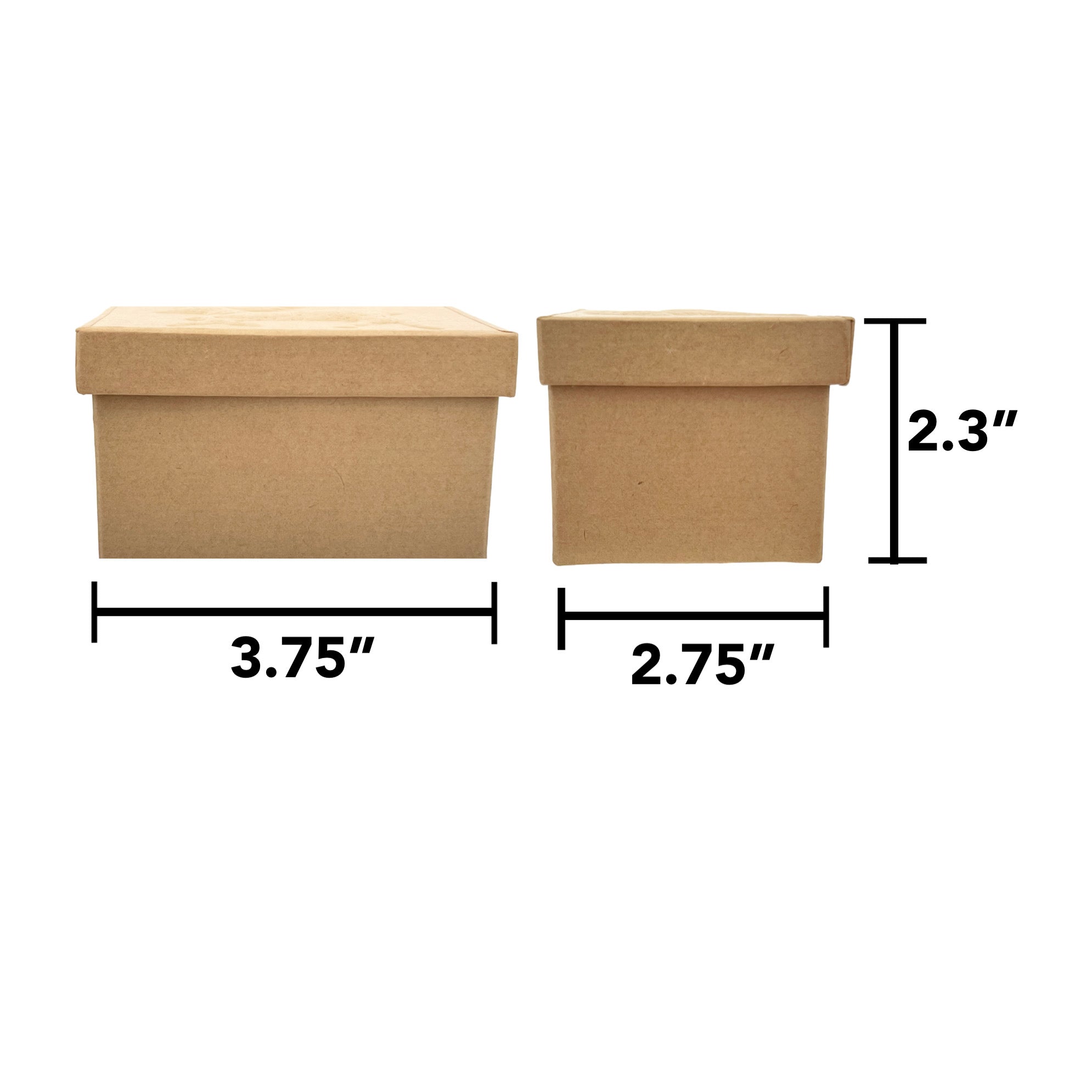Rectangular Box with Reindeer Embossed Lid - Natural Boxes & Containers