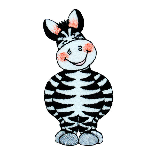 BaZooples Iron-on Patch Applique (Zach Zebra) - Multi Colors Iron-on Embroidered Appliques
