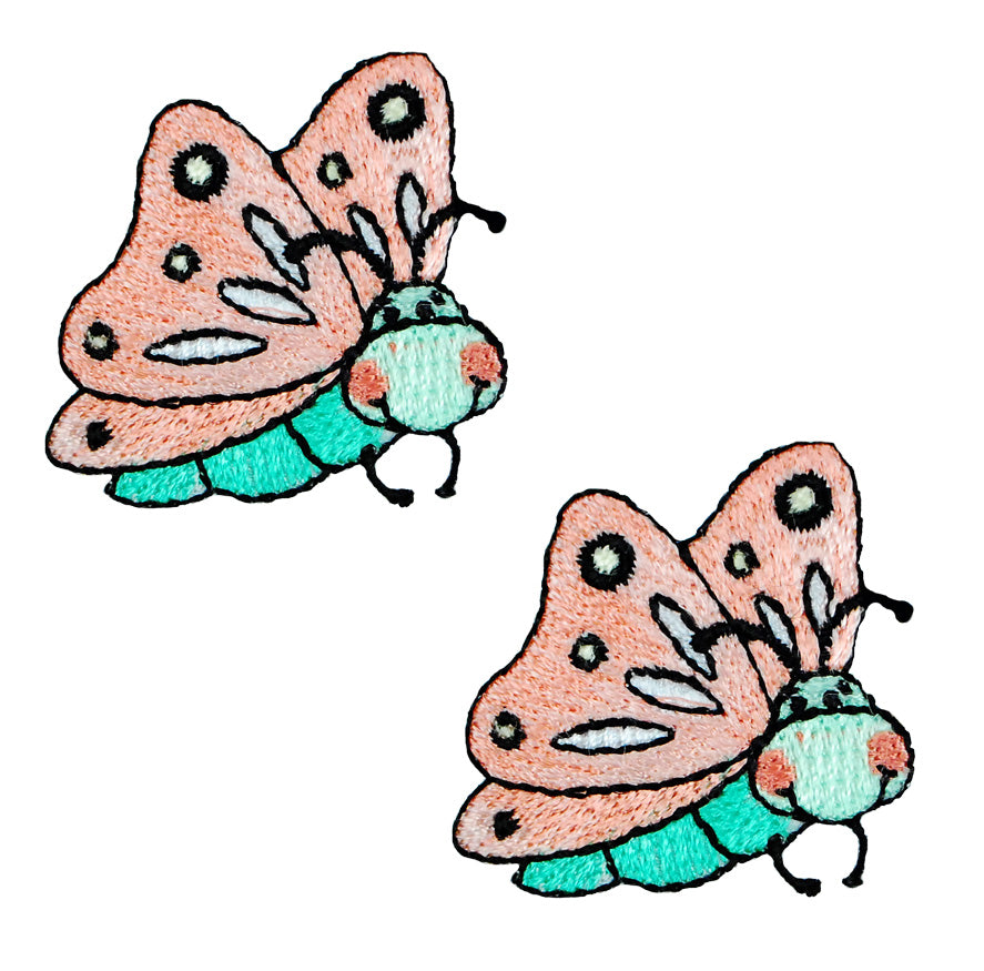 BaZooples Iron-on Patch Applique/Patch Flutterbugs Pack of 2 - Multi Colors Iron-on Embroidered Appliques