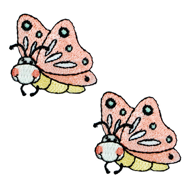 BaZooples Iron-on Patch Applique/Patch Flutterbug Pack of 2 - Multi Colors Iron-on Embroidered Appliques