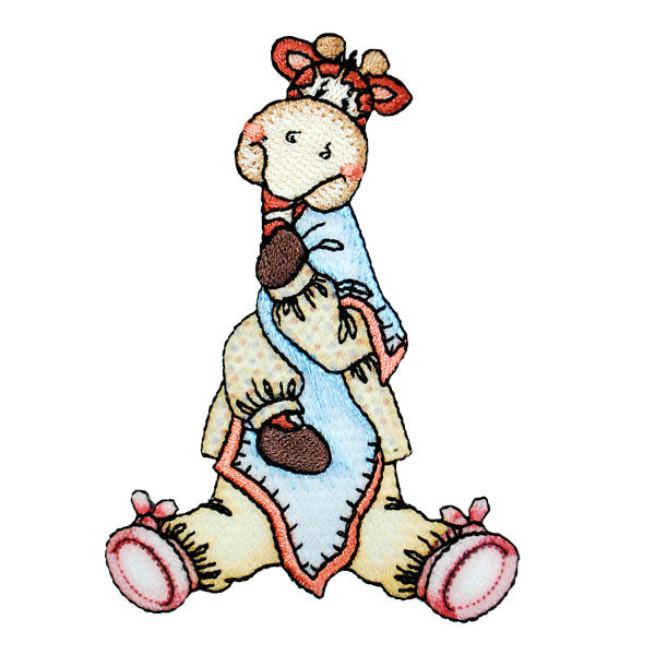 BaZooples Iron-on Patch Applique/Patch Gertrude Giraffe - BZP77508 - Multi Colors Iron-on Embroidered Appliques