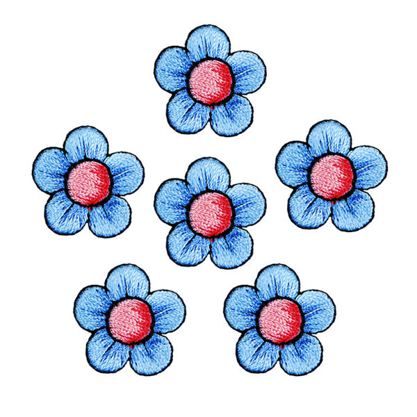 BaZooples Iron-on Patch Applique/Patch Flower Pack of 6 - Multi Colors Iron-on Embroidered Appliques