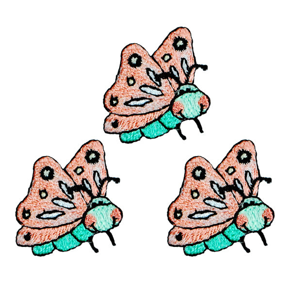 BaZooples Iron-on Patch Applique/Patch Flutterbugs Pack of 3 - Multi Colors Iron-on Embroidered Appliques