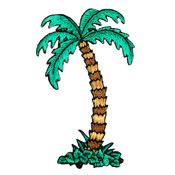 BaZooples Iron-on Patch Applique/Patch Palm Tree - BZP77524 - Multi Colors Iron-on Embroidered Appliques