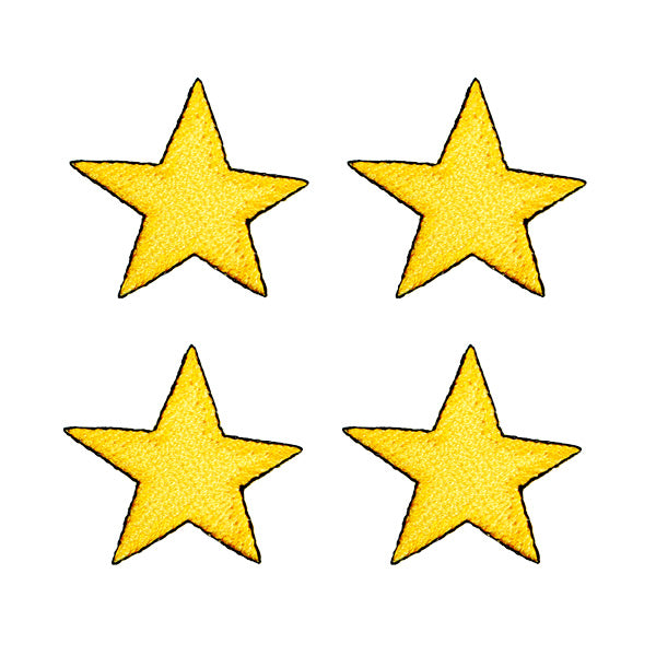 BaZooples Iron-on Patch Applique/Patch Star Pack of 4 - Multi Colors Iron-on Embroidered Appliques