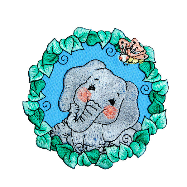 BaZooples Iron-on Patch Applique/Patch Elsie Elephant - BZP77535 - Multi Colors Iron-on Embroidered Appliques