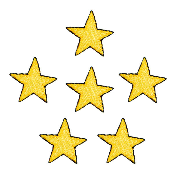 BaZooples Iron-on Patch Applique/Patch Star Pack of 6 - Multi Colors Iron-on Embroidered Appliques