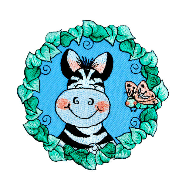 BaZooples Iron-on Patch Applique/Patch Zach Zebra - BZP77538 - Multi Colors Iron-on Embroidered Appliques
