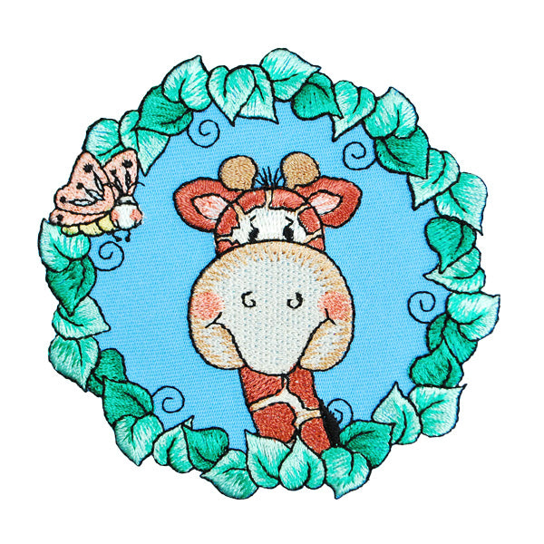 BaZooples Iron-on Patch Applique/Patch Gertrude Giraffe - BZP77539 - Multi Colors Iron-on Embroidered Appliques