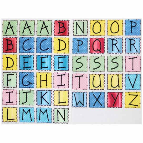 BaZooples Iron-on Patch Applique/Patch Alphabet Page - Multi Colors Iron-on Embroidered Appliques