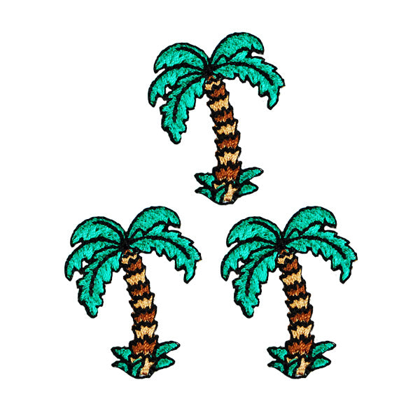 BaZooples Iron-on Patch Applique/Patch Palm Tree Pack of 3 - Multi Colors Iron-on Embroidered Appliques