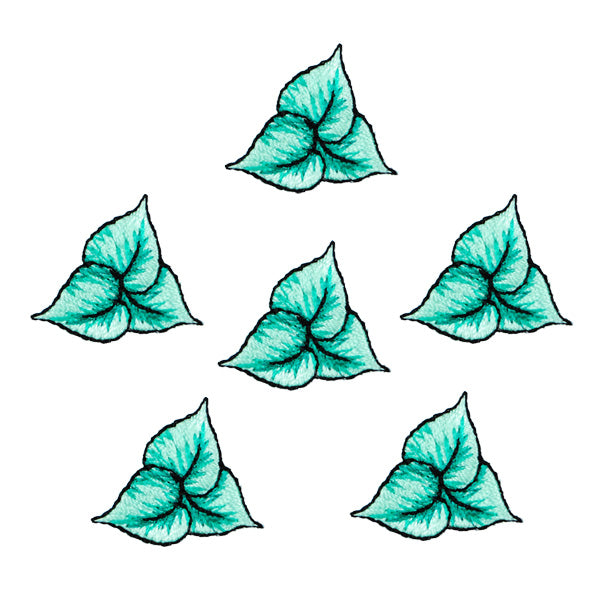 BaZooples Iron-on Patch Applique/Patch Leaf Pack of 6 - Multi Colors Iron-on Embroidered Appliques