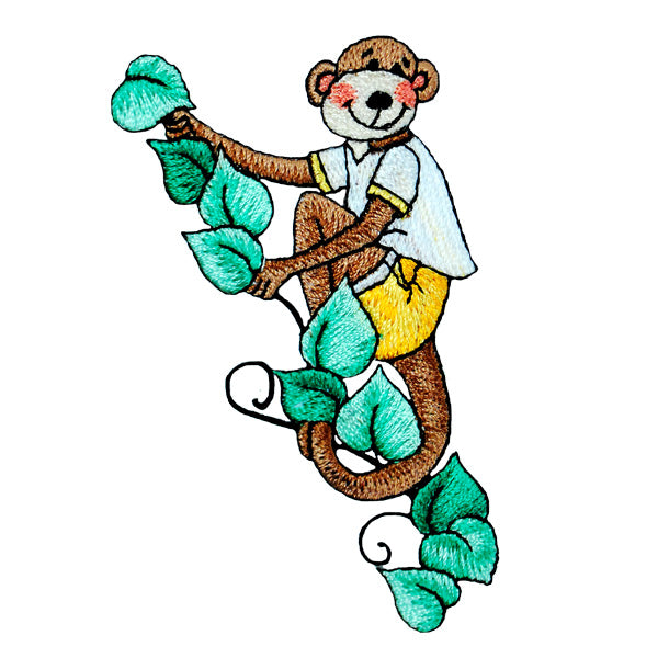 BaZooples Iron-on Patch Applique/Patch Max Monkey - Multi Colors Iron-on Embroidered Appliques