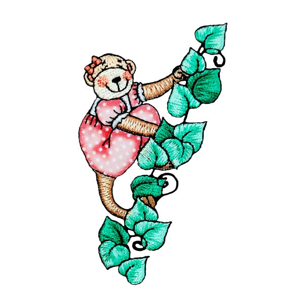 BaZooples Iron-on Patch Applique/Patch Molly Monkey - Multi Colors Iron-on Embroidered Appliques