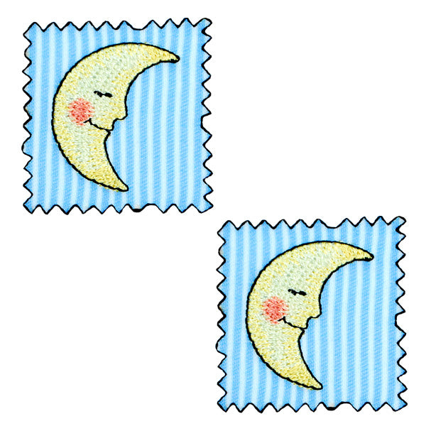 BaZooples Iron-on Patch Applique/Patch Moon Patch Pack of 2 - Multi Colors Iron-on Embroidered Appliques