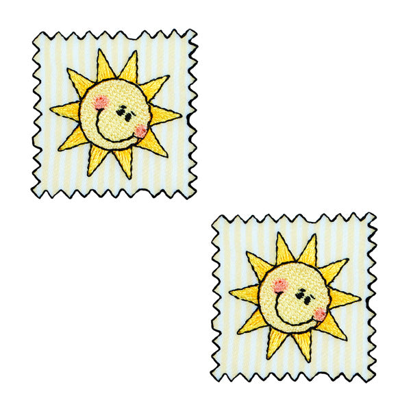 BaZooples Iron-on Patch Applique/Patch Sun Patch Pack of 2 - Multi Colors Iron-on Embroidered Appliques