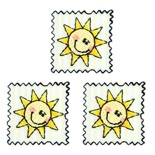 BaZooples Iron-on Patch Applique/Patch Sun Patch Pack of 3 - Multi Colors Iron-on Embroidered Appliques