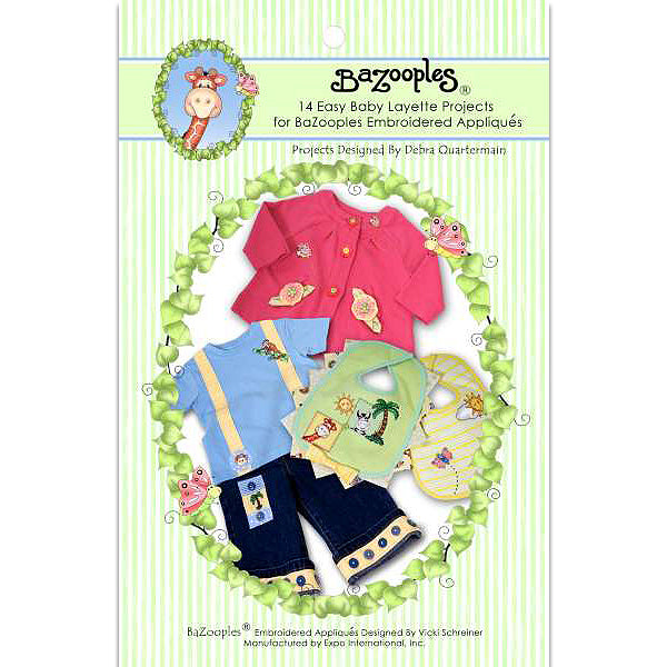 BaZooples Iron-on Patch Applique/Patch Baby Layette Project Book - Multi Colors Iron-on Embroidered Appliques