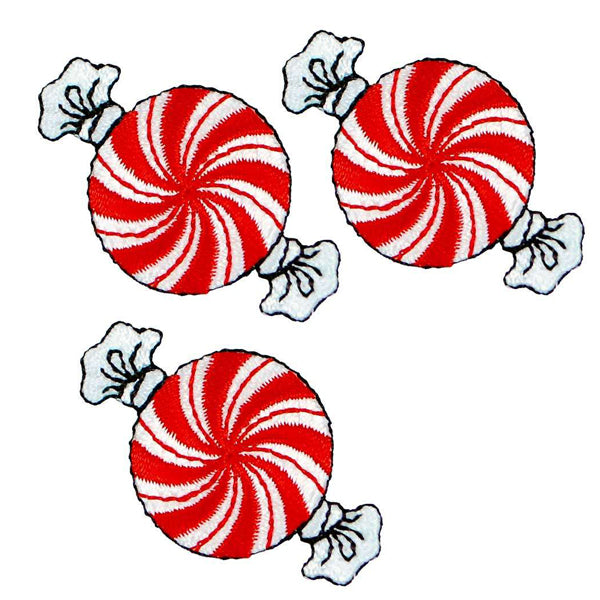 BaZooples Iron-on Patch Applique/Patch Festive Peppermints - Multi Colors Iron-on Embroidered Appliques