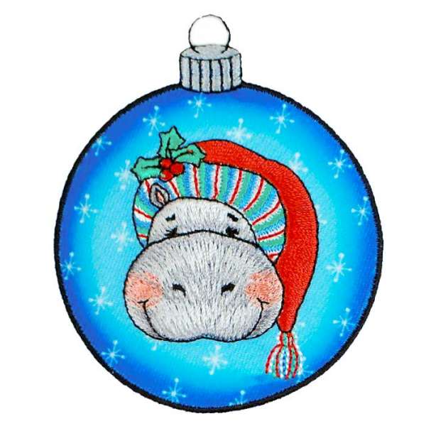 BaZooples Iron-on Patch Applique/Patch Humphrey Hippo Ornament - Multi Colors Iron-on Embroidered Appliques