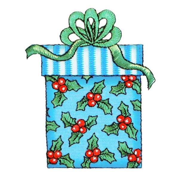 BaZooples Iron-on Patch Applique/Patch Holiday Present - Multi Colors Iron-on Embroidered Appliques