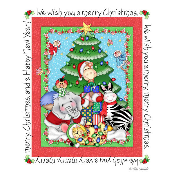 Iron-on BaZooples Transfer- Merry Christmas Iron-on Embroidered Appliques
