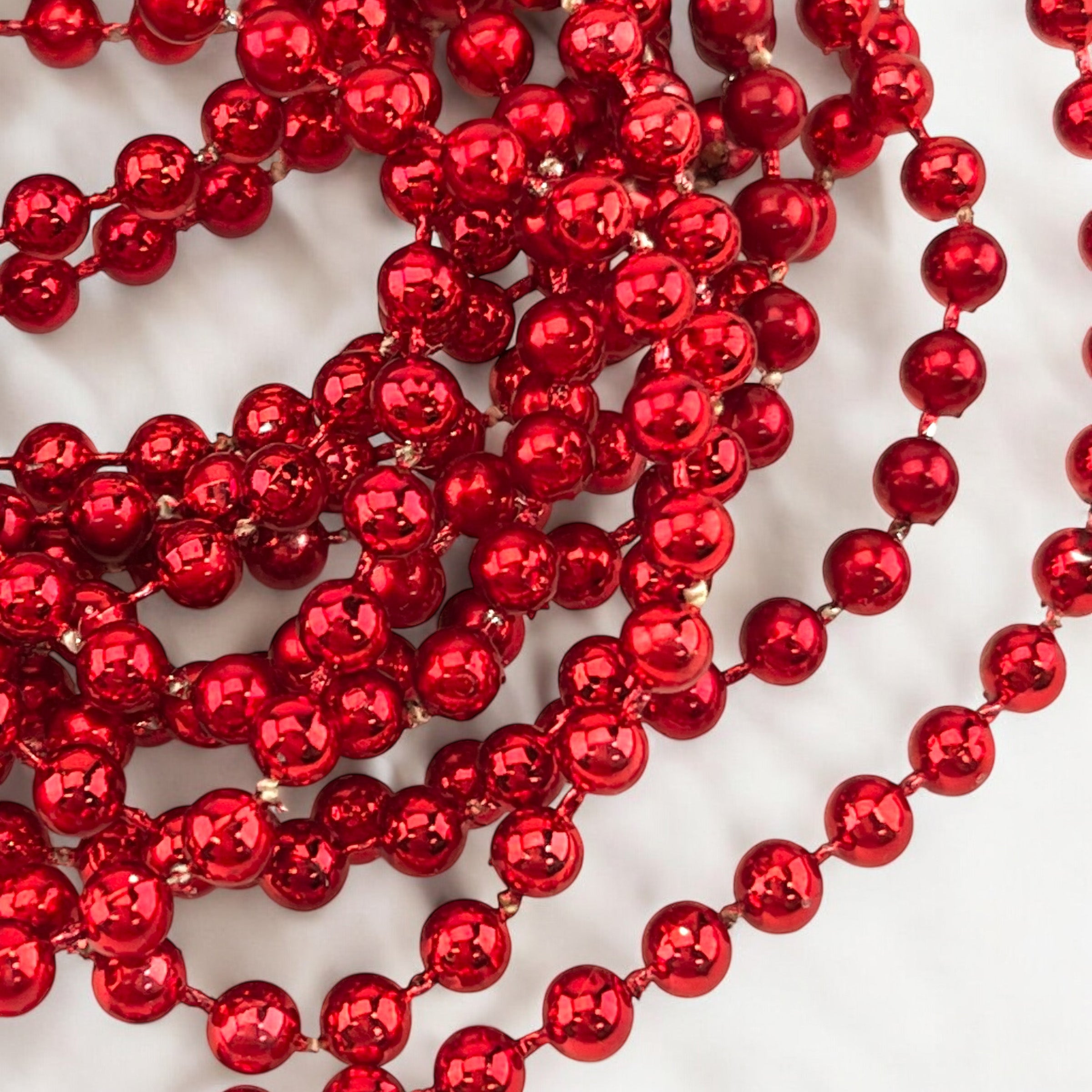 Faux Pearl Beads Garland 4mm 3 Yds - Pearl String for Wedding & Christmas Red