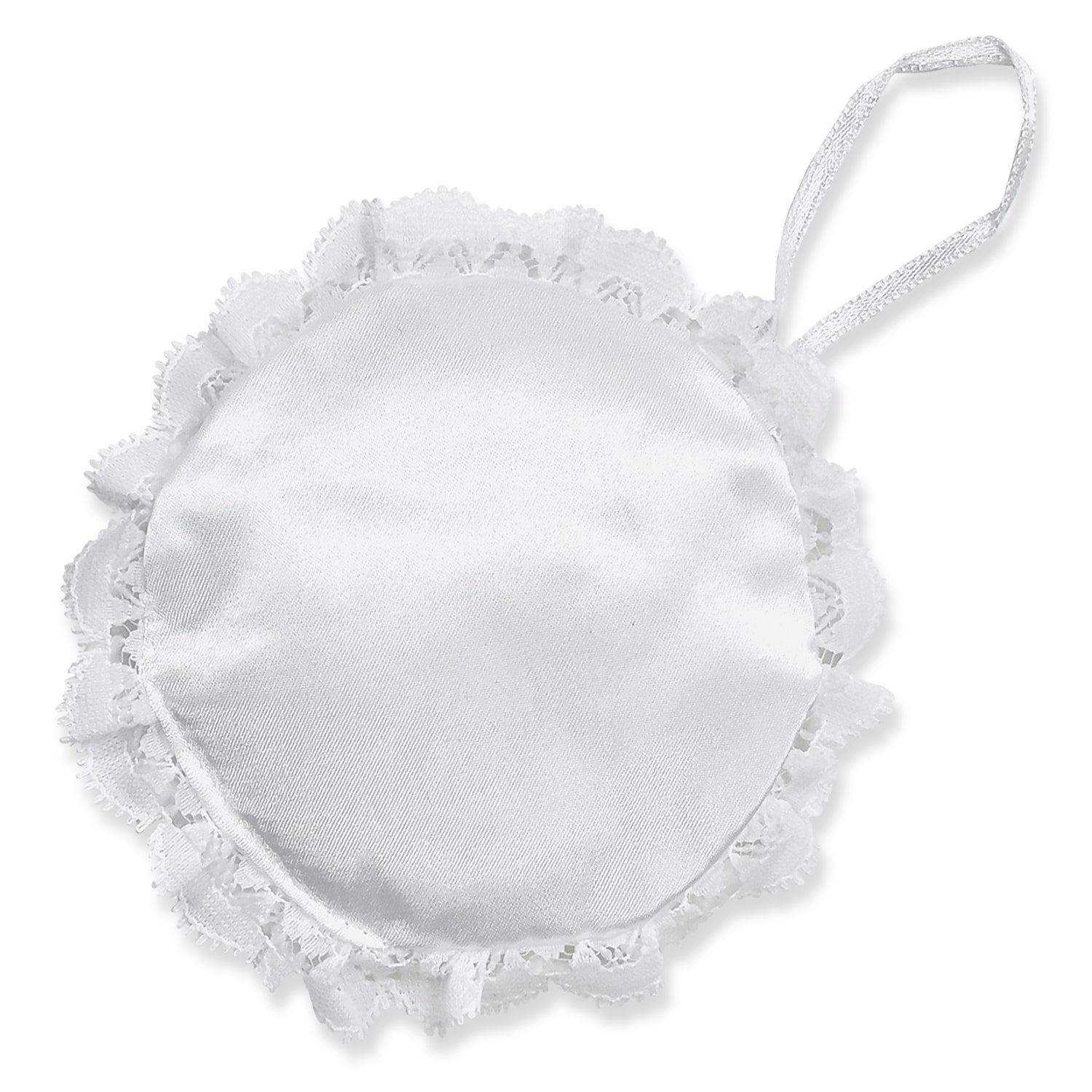 Wedding Pillow Ornament (Round) - White Bridal