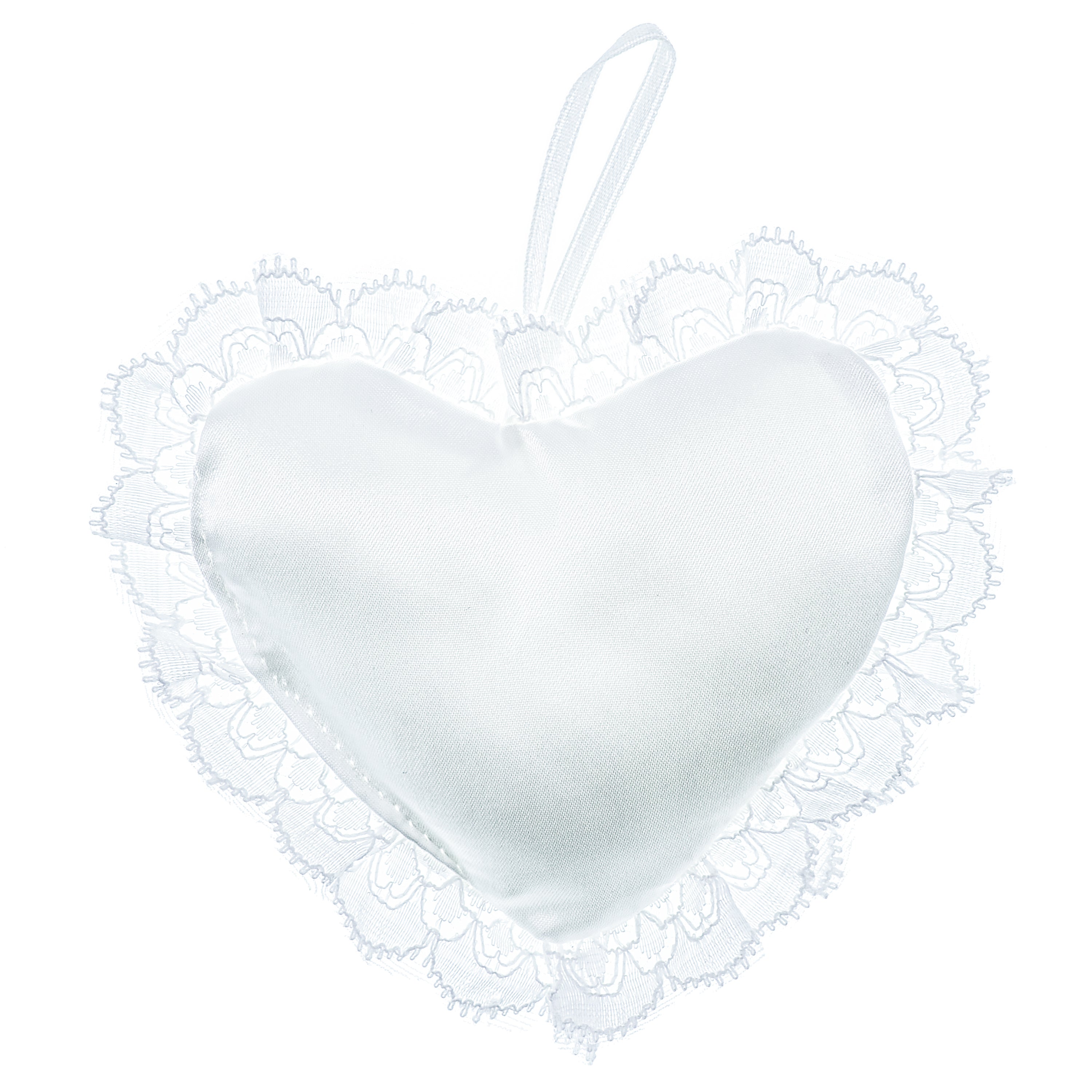 Bridal/Wedding Pillow Ornament- Heart - White Bridal