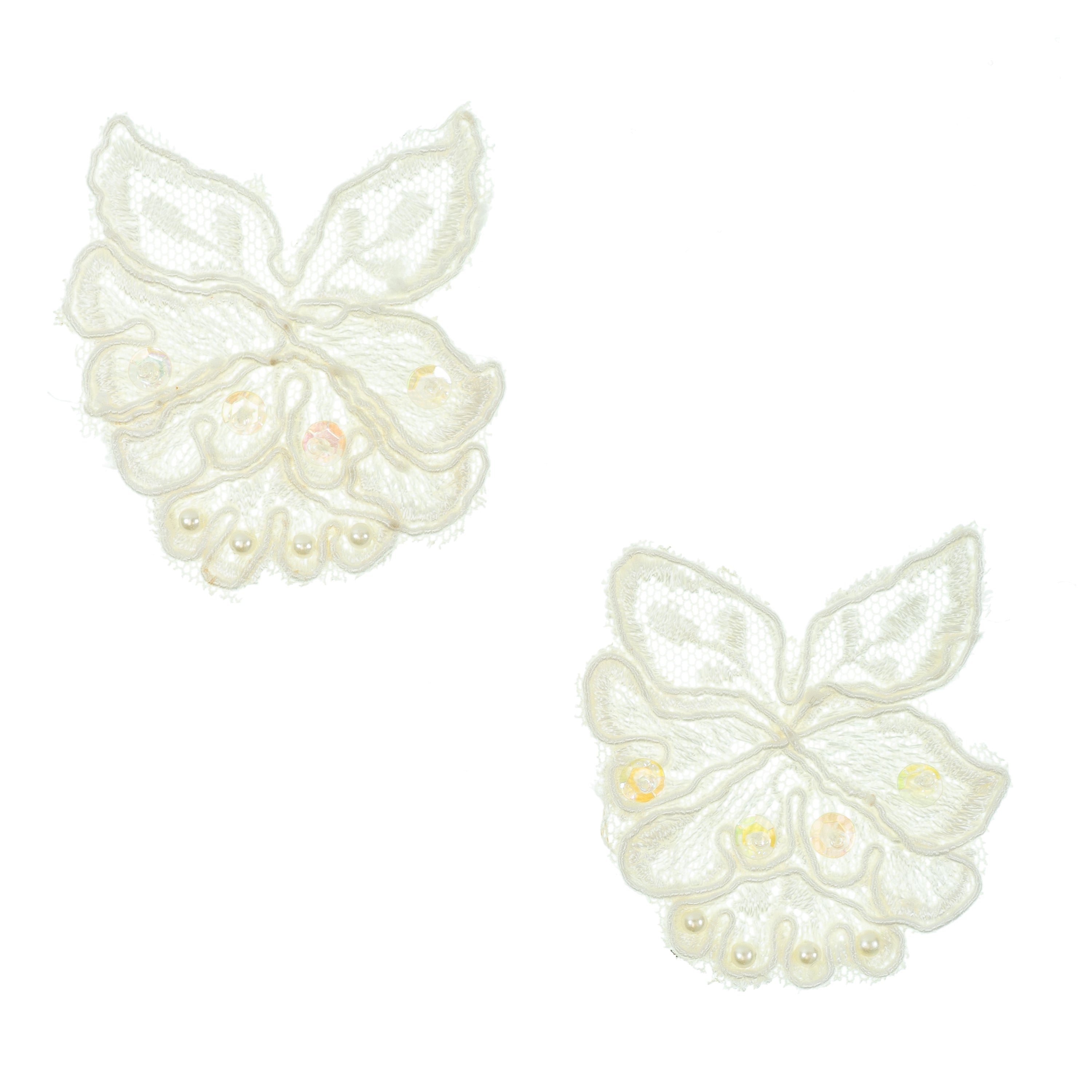 Vintage Corded Lace Applique (Pack of 2) - Ivory Bridal