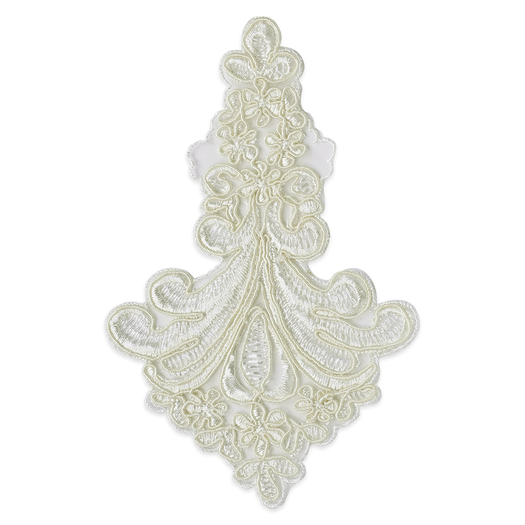Corded Teardrop Bridal Lace Applique/Patch Ivory Bridal