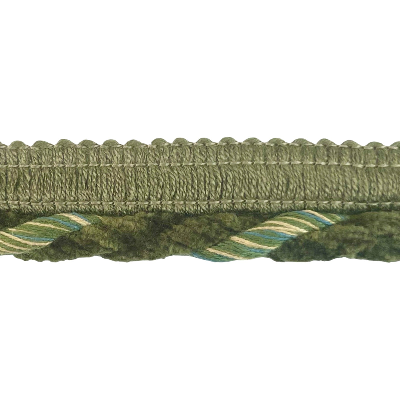 3/8" Conso Twisted Lip Cord Trim (Sold by the Yard) Green Multi Cords & Lip Cords