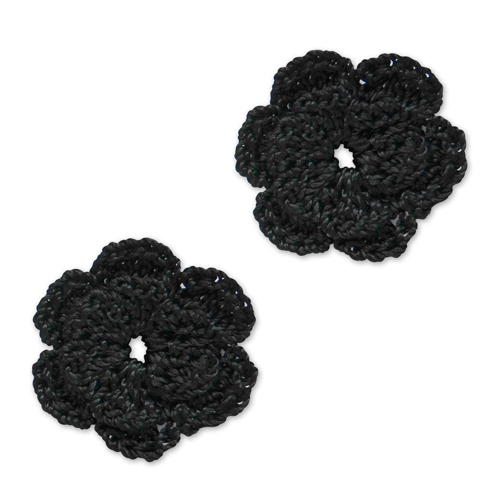 Molly Crochet Doily Pk/2 - Black Appliques