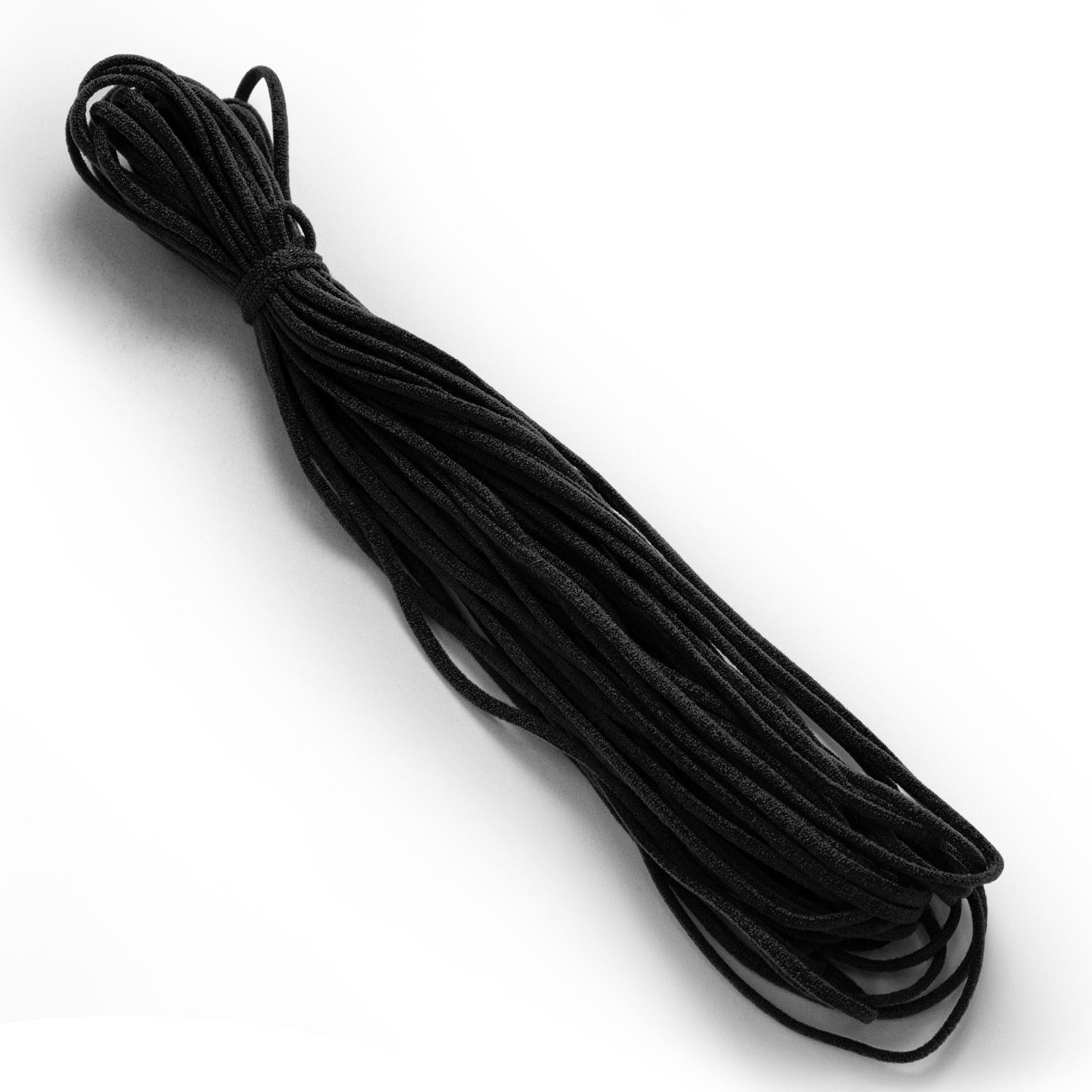 1/8" Soft Knit Elastic Cord - 10 Yards Black