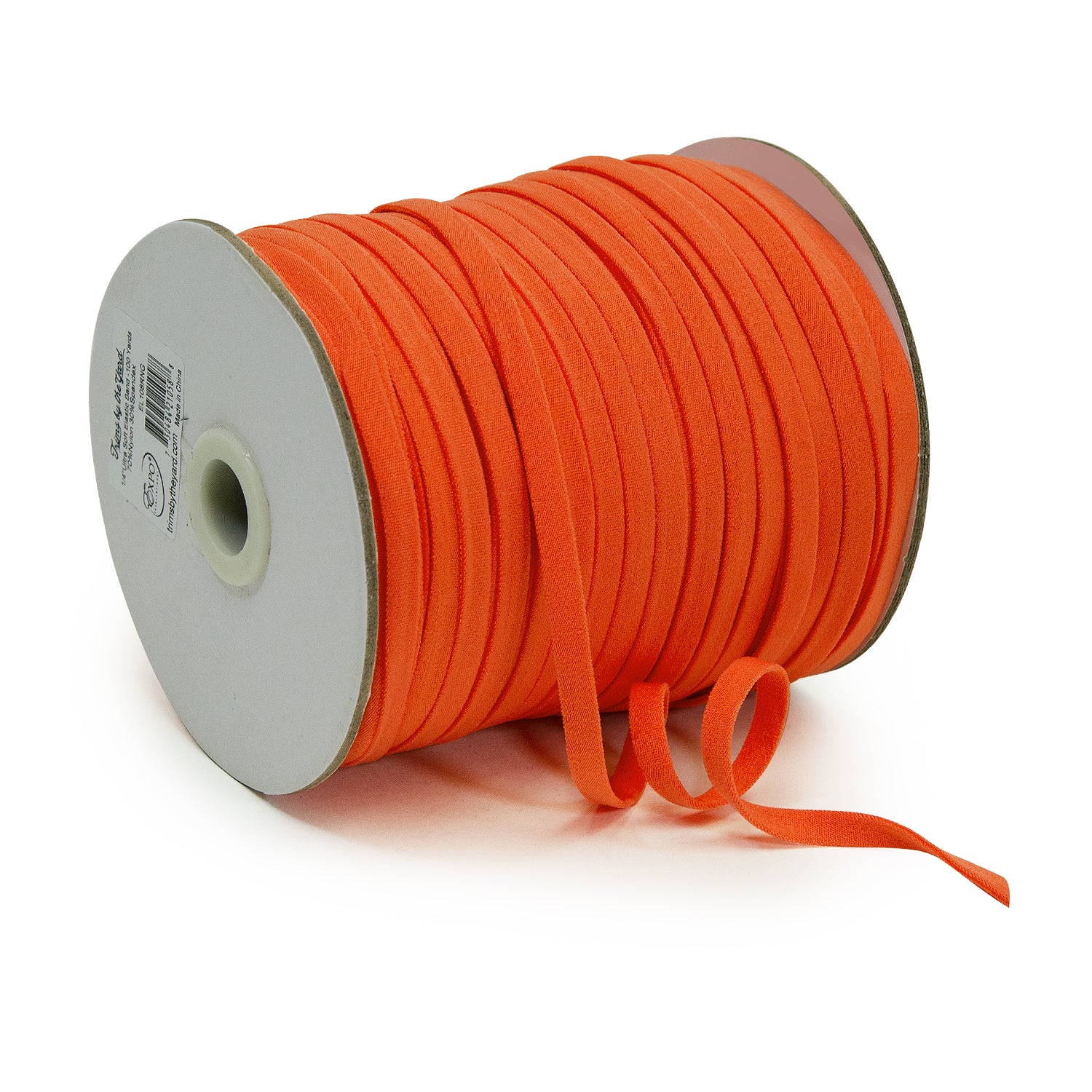 1/4" Ultra Soft Knit Elastic Band - 100 Yard Spool Orange