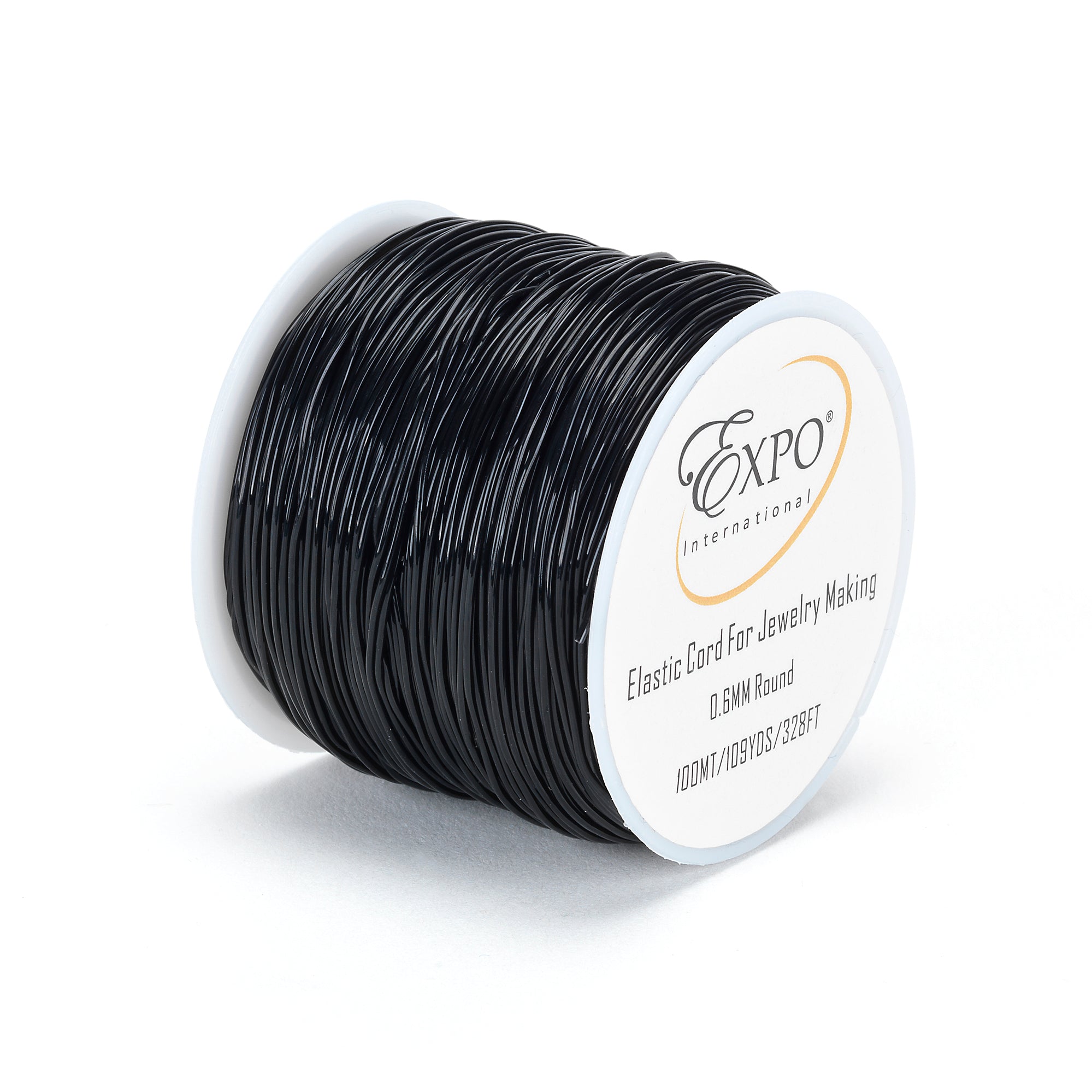 Elastic Stretch String Cord for Jewelry Making 0.6mm, in 100m Spool Black