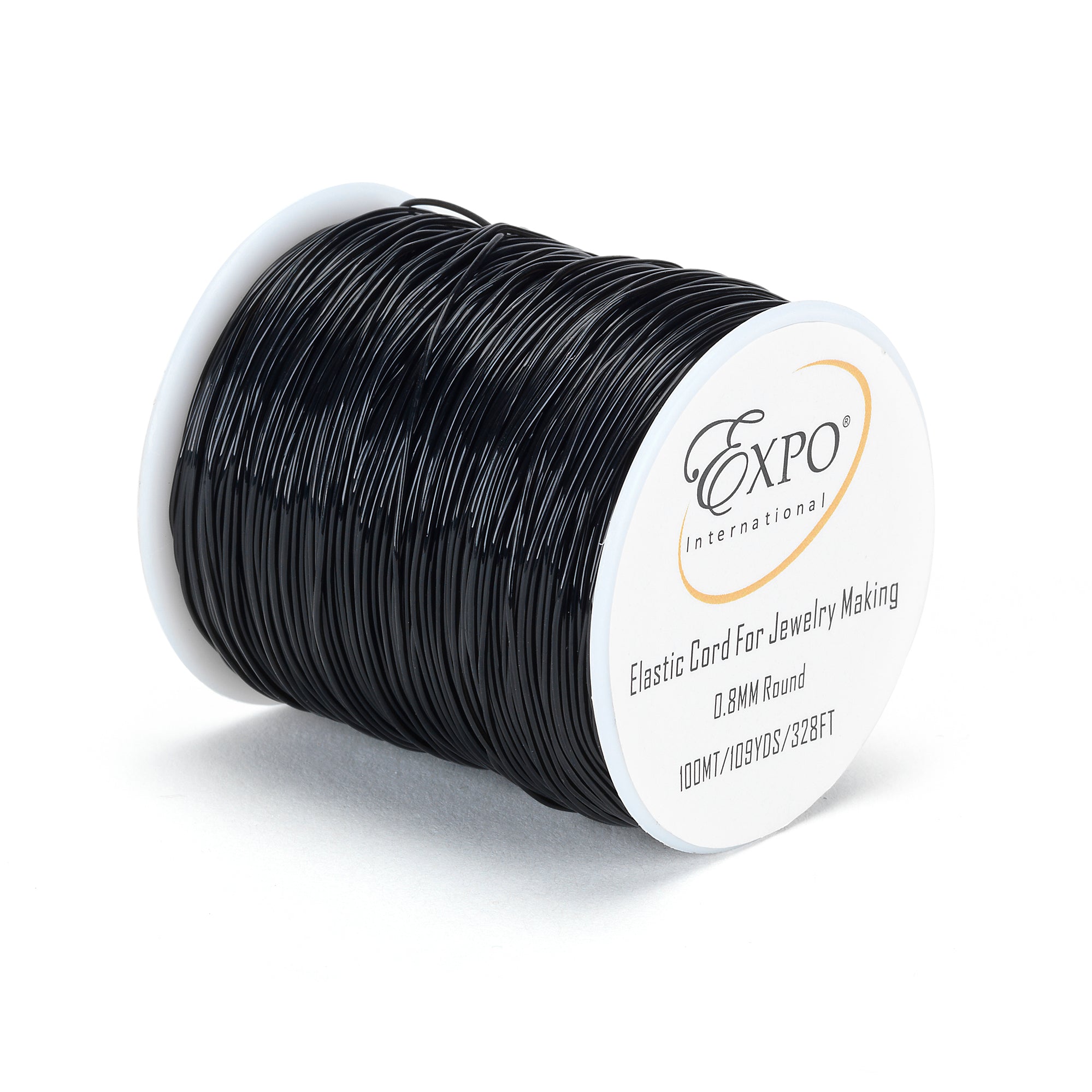 Elastic Stretch String Cord for Jewelry Making 0.8mm, in 100m Spool Black Jewelry Beads