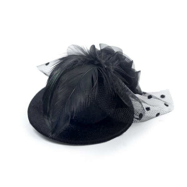 Paulette Black Mini Top Fascinator Hat Bargain Basement