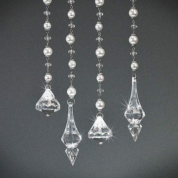 Acrylic Crystal Diamond Shaped Pendant (Pack of 6 ) Bridal