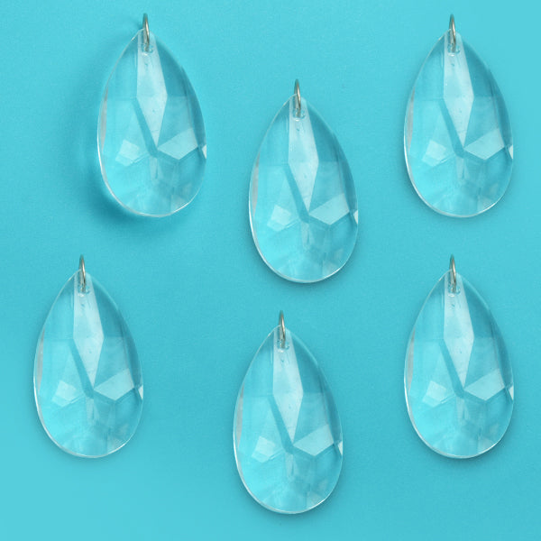 Acrylic Crystal Teardrop Pendant Pack of 6 Jewelry Beads