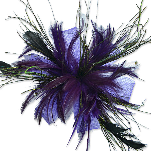 Muriel Feather Brooch and Hairclip Purple Accessories