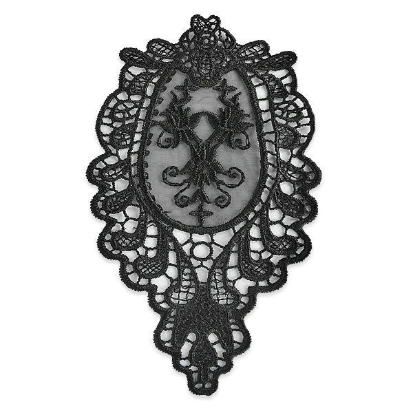 Embroidered Patch Lace Applique/Patch - Black Bargain Basement