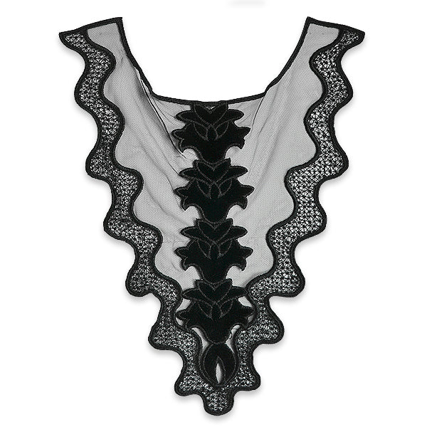 Velvet & Net Collar 14" X 11 1/2 " - Black Bargain Basement