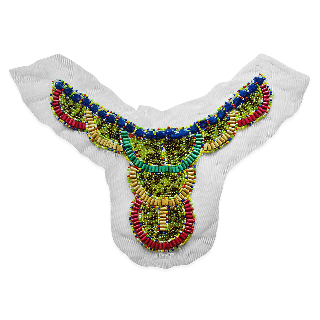 Novia Beaded Embroidery Collar - Multi Colors Sequin & Beaded Appliques
