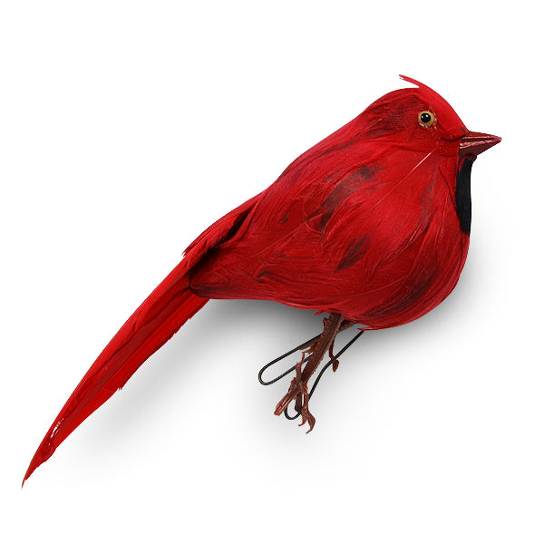 Feathered Bird Accent Decor 4 1/2" - Red Floral Components