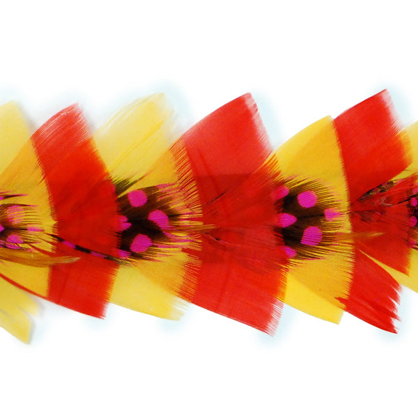 2" Feather Trim Band Pack of 36" Yellow Multi Trims & Fringes