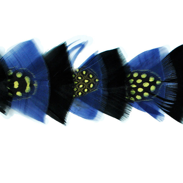 2" Feather Trim Band Pack of 36" Blue Multi Trims & Fringes
